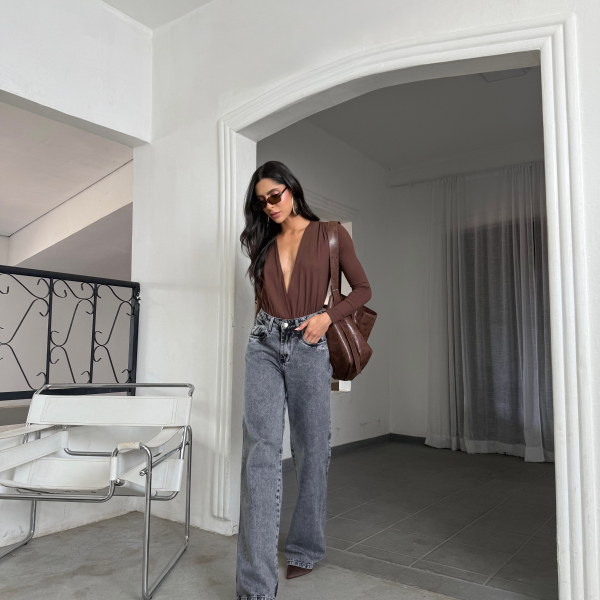 CALÇA WIDE LEG PRETO ESTONADO 604-4