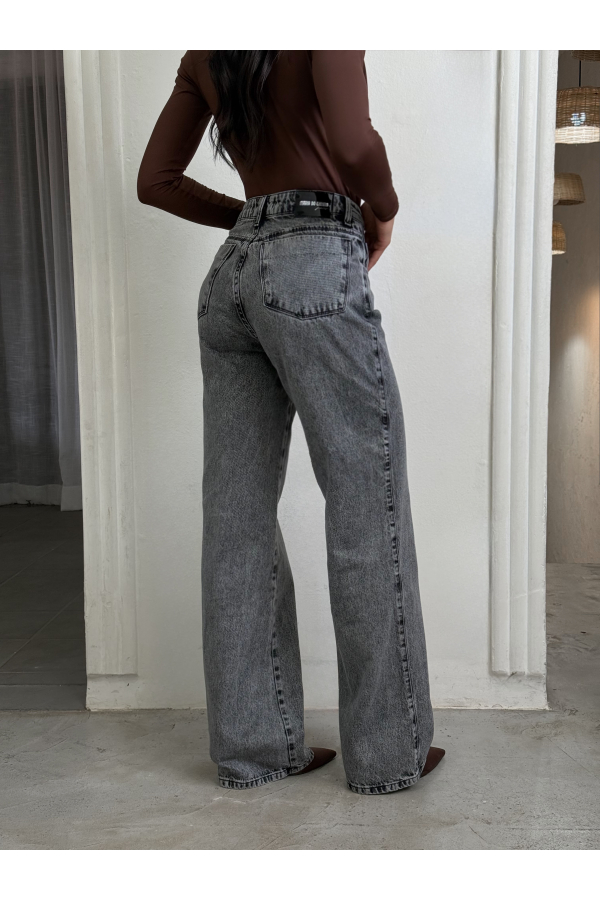 CALÇA WIDE LEG PRETO ESTONADO 604-4